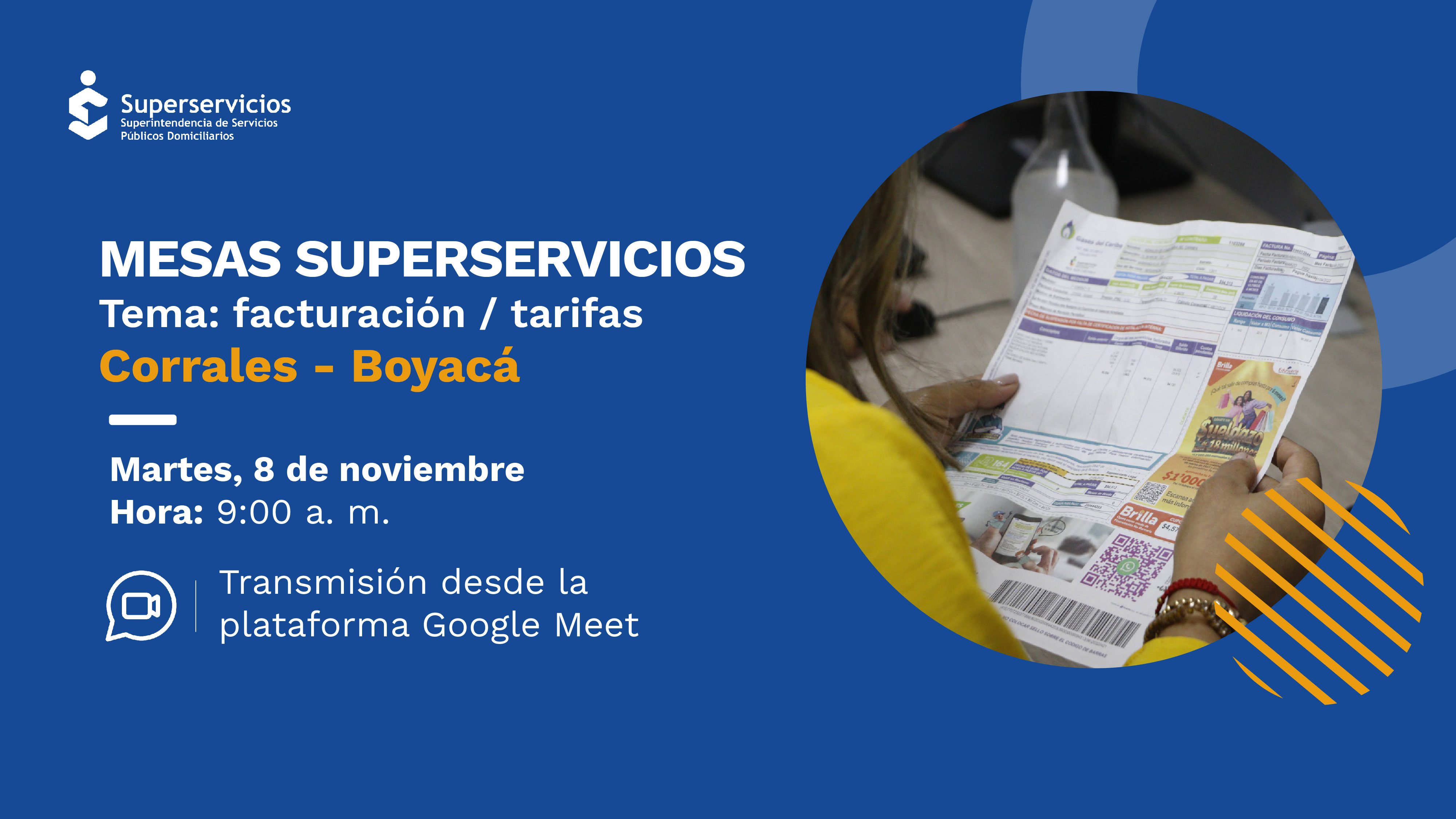 En Corrales, Boyacá hablaremos sobre facturación y tarifas
