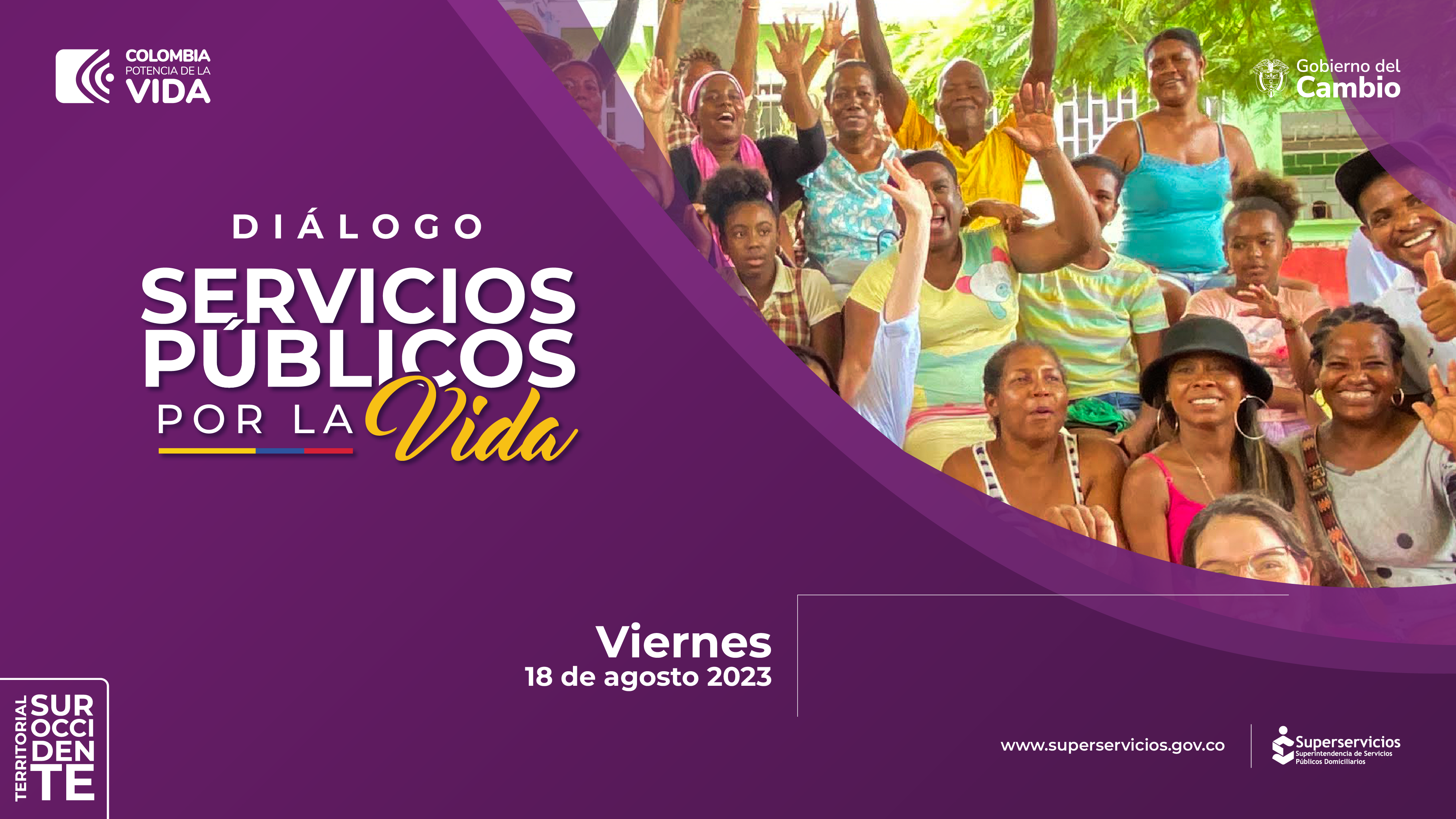 imagen para invitar al “Diálogo Servicios Públicos por la Vida”, en Cartago, Valle del Cauca 