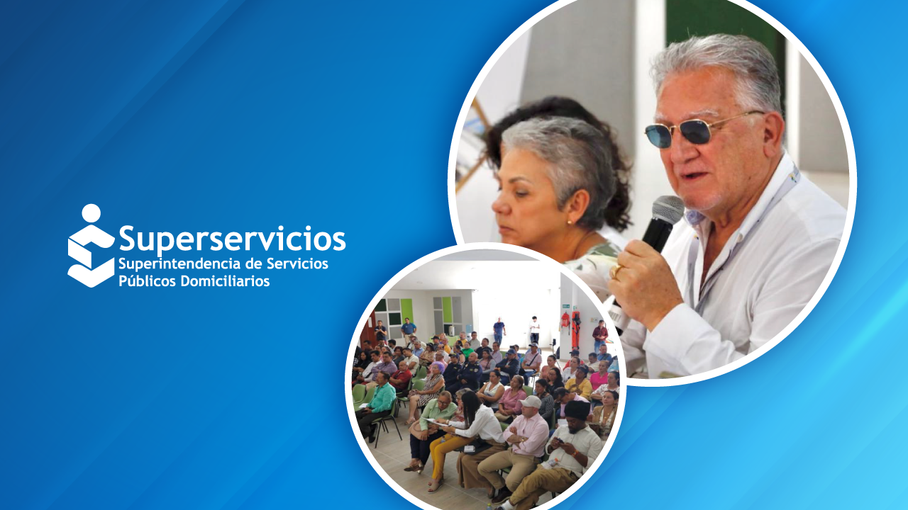 El superintendente de Servicios Públicos Domiciliarios, Dagoberto Quiroga Collazos, en reunión con la comunidad y la Alcaldía de Moniquirá, Boyacá