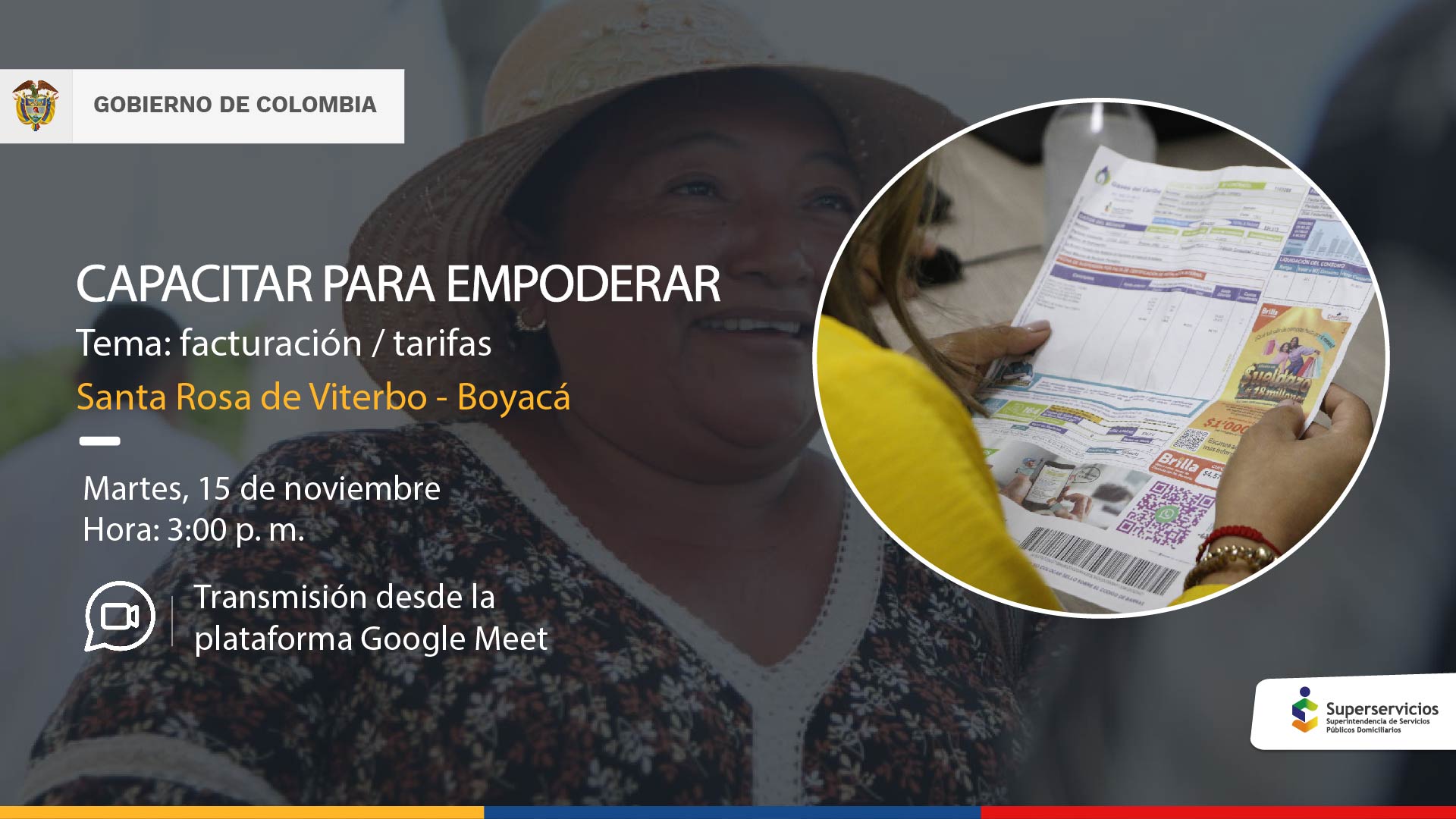 En Santa Rosa de Viterbo, Boyacá hablaremos sobre facturación y tarifas 
