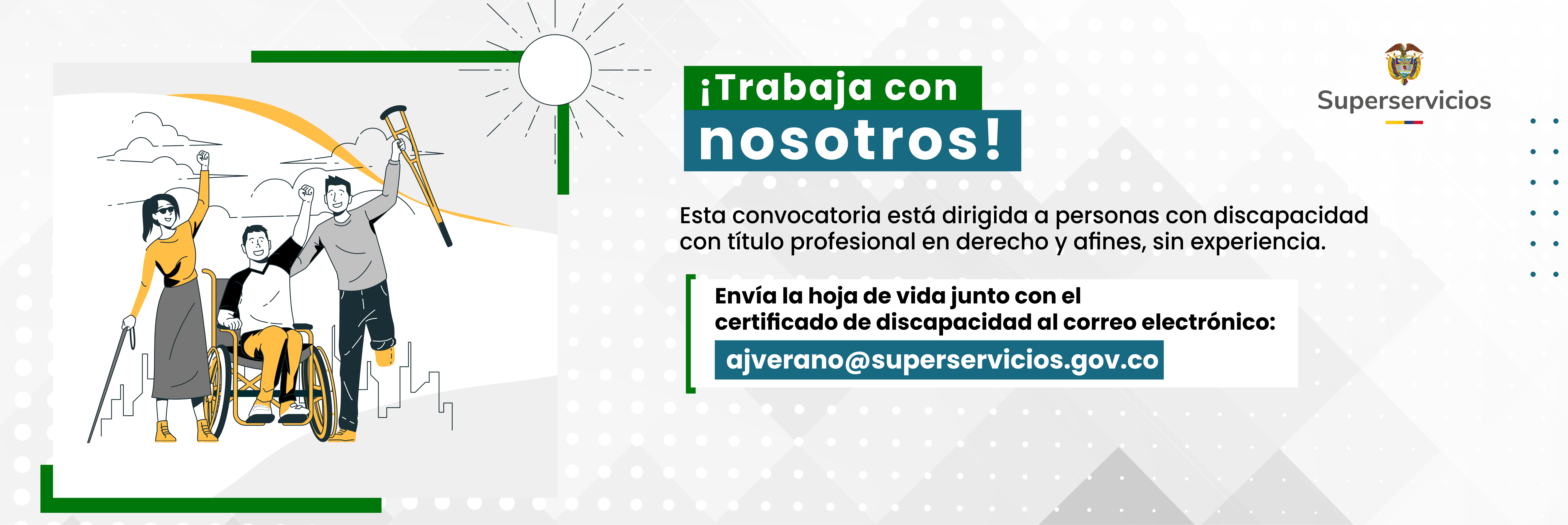 Convocatoria está dirigida a personas con discapacidad con título profesional en derecho y afines